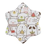 Cute-baby-animals-seamless-pattern Ornament (Snowflake) Front