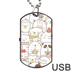 Cute-baby-animals-seamless-pattern Dog Tag Usb Flash (two Sides)