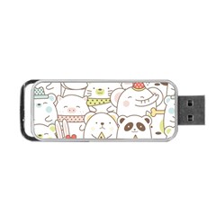 Cute-baby-animals-seamless-pattern Portable Usb Flash (two Sides)