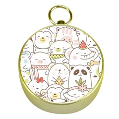 Cute-baby-animals-seamless-pattern Gold Compasses