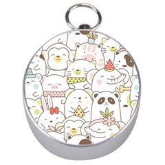 Cute-baby-animals-seamless-pattern Silver Compasses