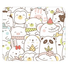 Cute-baby-animals-seamless-pattern Double Sided Flano Blanket (small) 