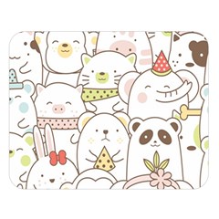 Cute-baby-animals-seamless-pattern Double Sided Flano Blanket (large) 