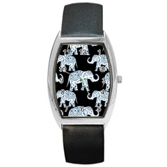 Elephant-pattern-background Barrel Style Metal Watch by Sobalvarro