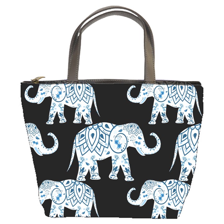 Elephant-pattern-background Bucket Bag