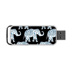 Elephant-pattern-background Portable Usb Flash (two Sides) by Sobalvarro