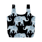 Elephant-pattern-background Full Print Recycle Bag (M) Front