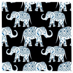 Elephant-pattern-background Wooden Puzzle Square by Sobalvarro