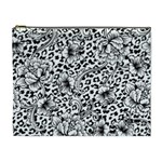 Vector-eclectic-fabric-seamless-pattern-animal-background-with-baroque-ornament Cosmetic Bag (XL) Front