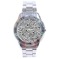 Vector-eclectic-fabric-seamless-pattern-animal-background-with-baroque-ornament Stainless Steel Analogue Watch by Sobalvarro