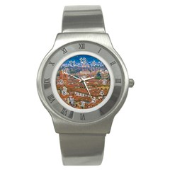 Lucca Historic Center Aerial View Stainless Steel Watch by dflcprintsclothing