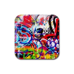 Crazy Grafitti Rubber Coaster (square)  by essentialimage