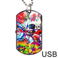 Crazy Grafitti Dog Tag Usb Flash (two Sides) by essentialimage