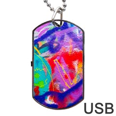 Crazy Graffiti Dog Tag Usb Flash (one Side) by essentialimage