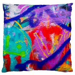 Crazy Graffiti Large Cushion Case (two Sides) by essentialimage