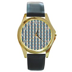 Geometry Colors Round Gold Metal Watch