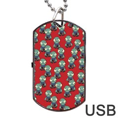 Zombie Virus Dog Tag Usb Flash (two Sides) by helendesigns