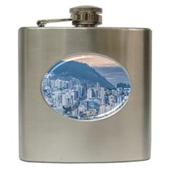 Aerial Cityscape Quito Ecuador Hip Flask (6 Oz) by dflcprintsclothing