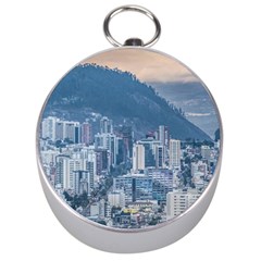 Aerial Cityscape Quito Ecuador Silver Compasses by dflcprintsclothing