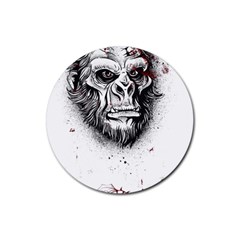 Monster Monkey from the woods Rubber Coaster (Round) 