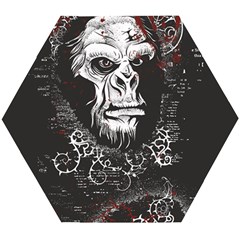 Monster Monkey From The Woods Wooden Puzzle Hexagon by DinzDas