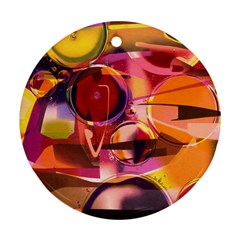 Fractured Colours Round Ornament (two Sides) by helendesigns