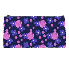 Pink And Blue Flowers Pencil Case by bloomingvinedesign