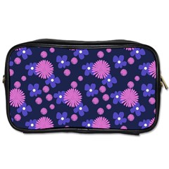 Pink And Blue Flowers Toiletries Bag (two Sides) by bloomingvinedesign
