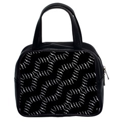 Black And White Geo Print Classic Handbag (two Sides)