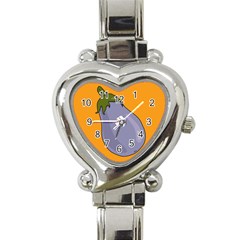 Eggplant Fresh Health Heart Italian Charm Watch by Mariart