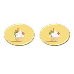 Ice Cream Dessert Summer Cufflinks (Oval)