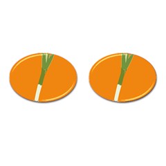 Leek Green Onion Cufflinks (oval) by Alisyart