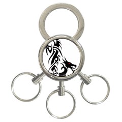 Black Dragon Animal 3-ring Key Chain by HermanTelo