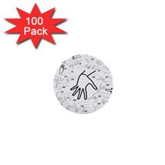 Hands Reference Art Drawing 1  Mini Buttons (100 Pack) 