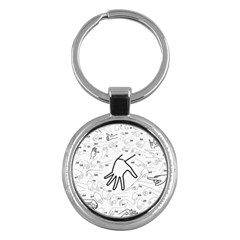 Hands Reference Art Drawing Key Chain (round)