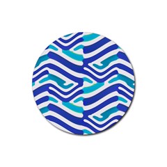 Colored Abstract Print1 Rubber Coaster (round)  by dflcprintsclothing