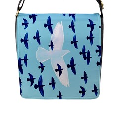 Illustrations Birds Flying Flap Closure Messenger Bag (l)