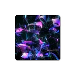 Abstract Atom Background Square Magnet