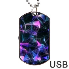 Abstract Atom Background Dog Tag Usb Flash (two Sides)