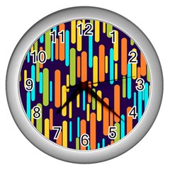 Illustration Abstract Line Wall Clock (silver)