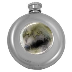 Wolf Evil Monster Round Hip Flask (5 Oz) by HermanTelo