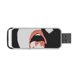 Wide Open And Ready - Kinky Girl Face In The Dark Portable Usb Flash (two Sides) by Casemiro