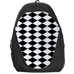 Black And White Rhombus Backpack Bag