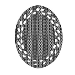 Black And White Triangles Ornament (oval Filigree)