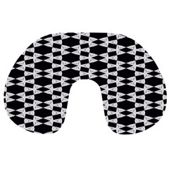 Black And White Triangles Travel Neck Pillow by Sparkle
