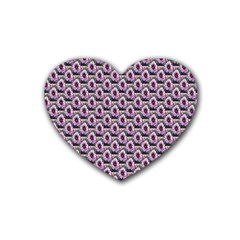 Flowers Pattern Rubber Coaster (heart)  by Sparkle