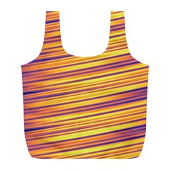 Orange Strips Full Print Recycle Bag (l)