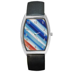 Blue White Barrel Style Metal Watch by Sparkle