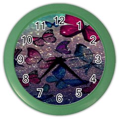 Glitter Butterfly Color Wall Clock by Sparkle