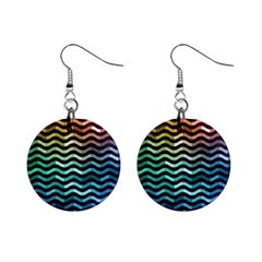 Digital Waves Mini Button Earrings by Sparkle